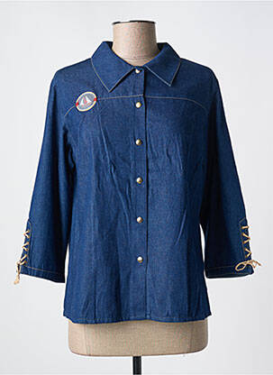 Veste casual col chemisier bleu LES MARINS DE JAC JAC femme