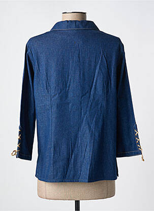 Veste casual col chemisier bleu LES MARINS DE JAC JAC femme
