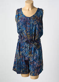 Combishort tissage popeline sans manche bleu GARUDA GARUZO femme