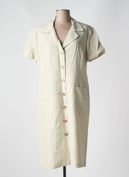Robe mi-longue manches courtes manches courtes vert PANDOLFI femme
