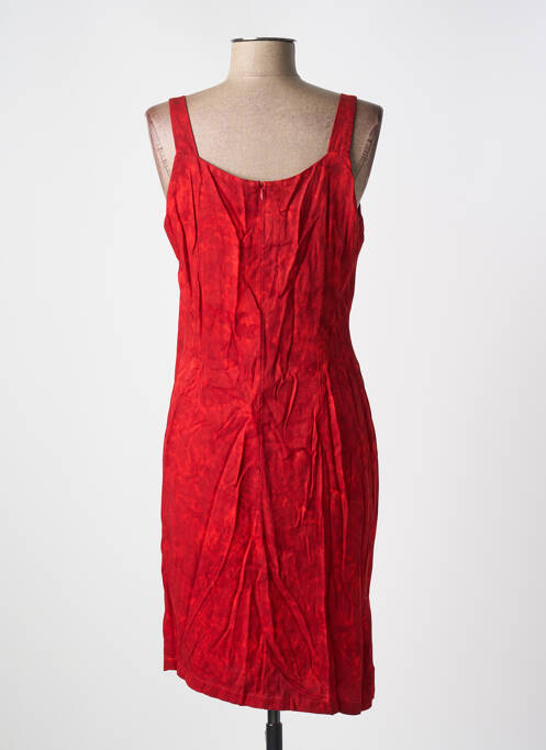 Robe mi-longue tissage crêpe fines bretelles rouge GARUDA GARUZO femme
