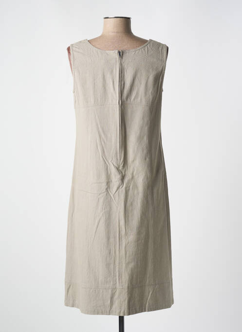 Robe mi-longue tissage crêpe sans manche gris LES MARINS DE JAC JAC femme