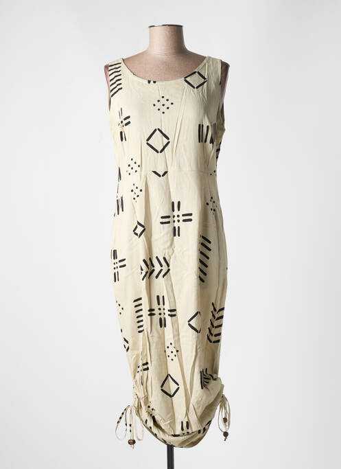 Robe mi-longue beige GARUDA GARUZO pour femme