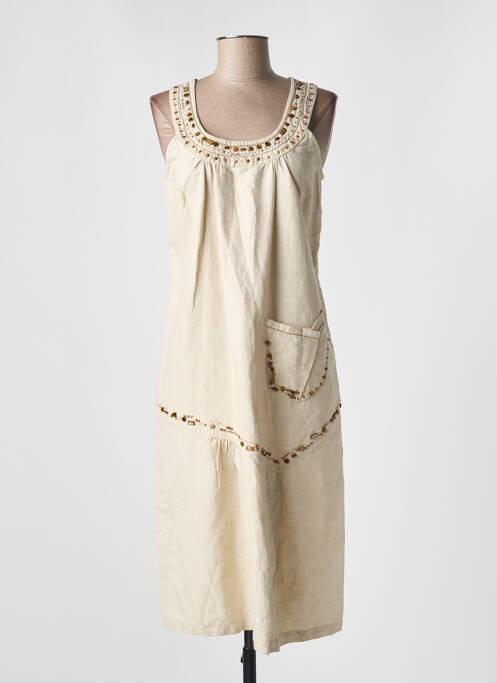 Robe mi-longue beige JAC JAC pour femme