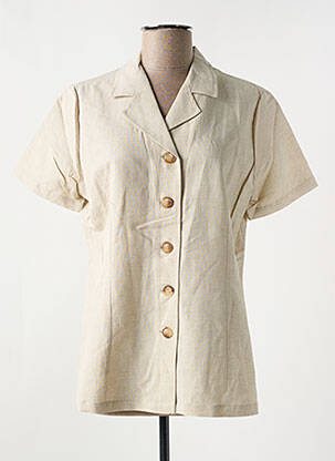 Veste casual col chemisier beige PANDOLFI femme