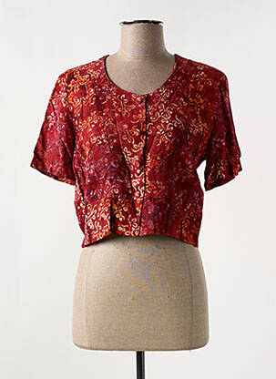 Chemisier manches courtes manches courtes rouge GARUDA GARUZO femme