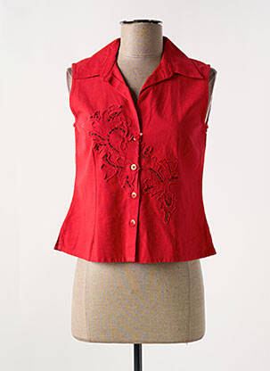 Gilet sans manche coupe cintrée rouge JAC JAC femme