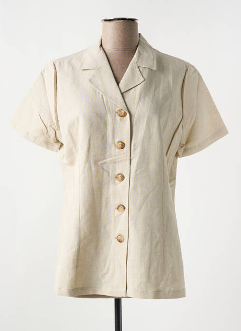Veste casual col chemisier beige PANDOLFI femme