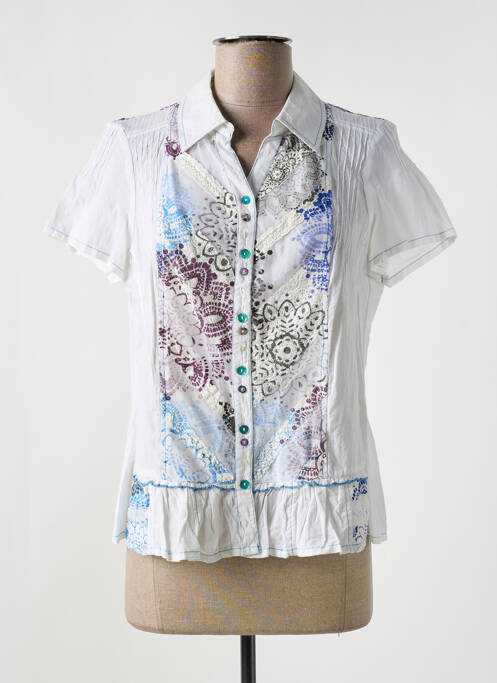 Chemisier manches courtes manches courtes blanc JAC JAC femme