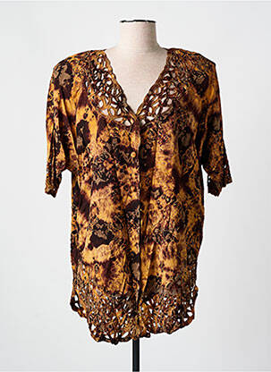 Chemisier manches courtes manches courtes marron GARUDA GARUZO femme