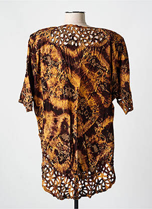 Chemisier manches courtes manches courtes marron GARUDA GARUZO femme