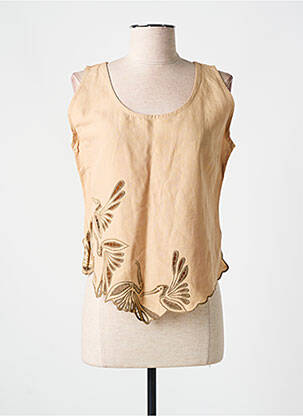 Top sans manche sans manche beige GARUDA GARUZO femme