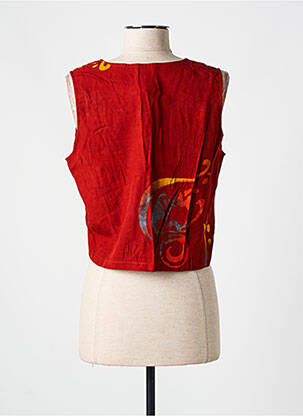 Top col carré sans manche rouge GARUDA GARUZO femme