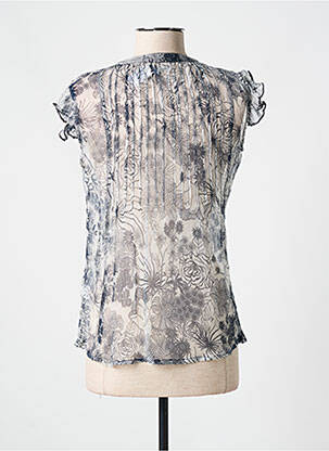 Blouse légère et transparente manches courtes bleu AGATHE & LOUISE femme