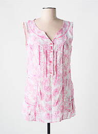 Tunique sans manche tissage crêpe rose JAC JAC femme