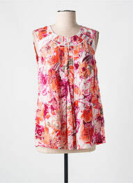Blouse imprimé fleurs sans manche rose JAC JAC femme
