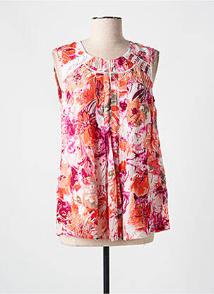Blouse imprimé fleurs sans manche rose JAC JAC femme