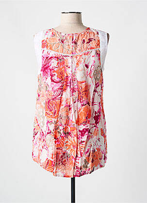 Blouse imprimé fleurs sans manche rose JAC JAC femme