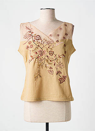 Débardeur col v sans manche beige ALOHA femme