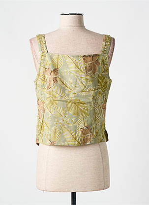 Top col carré sans manche vert JAC JAC femme