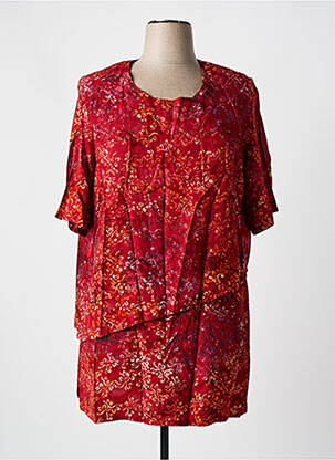 Tunique manches courtes col rond rouge GARUDA GARUZO femme