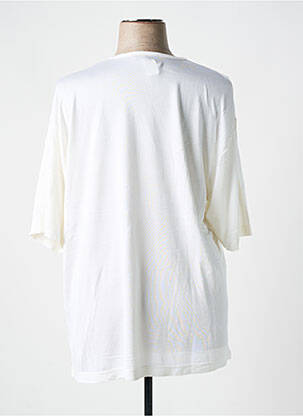 T-shirt stretch manches courtes blanc L'AUTRE MAILLE femme