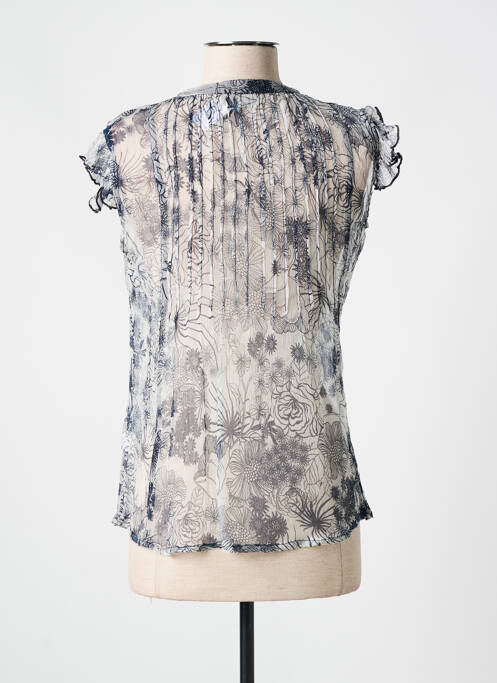 Blouse légère et transparente manches courtes bleu AGATHE & LOUISE femme