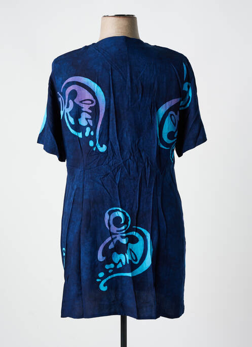Tunique manches courtes coupe cintrée bleu GARUDA GARUZO femme