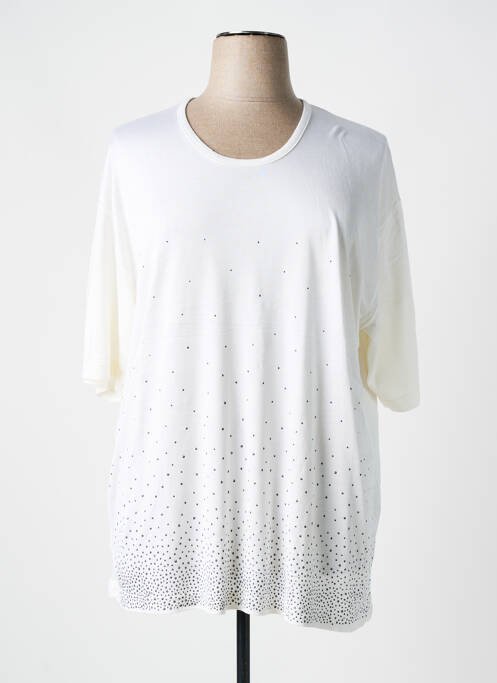 T-shirt stretch manches courtes blanc L'AUTRE MAILLE femme