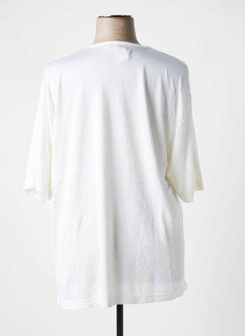 T-shirt stretch manches courtes blanc L'AUTRE MAILLE femme