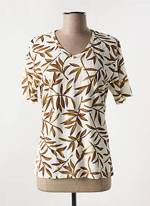 T-shirt imprimé fantaisie manches courtes marron JANE R. femme
