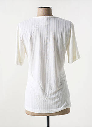 T-shirt col v manches courtes beige JANE R. femme