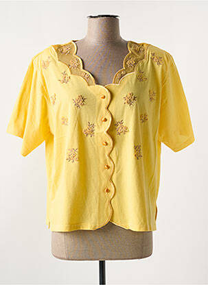 Chemisier manches courtes manches courtes jaune L'AUTRE MAILLE femme