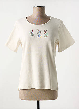 T-shirt stretch manches courtes beige LES MARINS DE JAC JAC femme