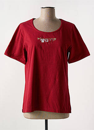 T-shirt stretch manches courtes rouge LES MARINS DE JAC JAC femme