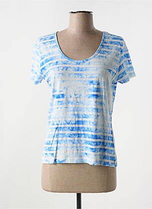 T-shirt col v manches courtes bleu LES MARINS DE JAC JAC femme