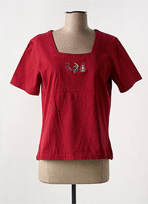 T-shirt stretch manches courtes rouge LES MARINS DE JAC JAC femme