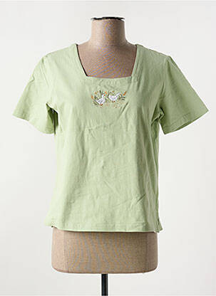 T-shirt stretch manches courtes vert JAC JAC femme