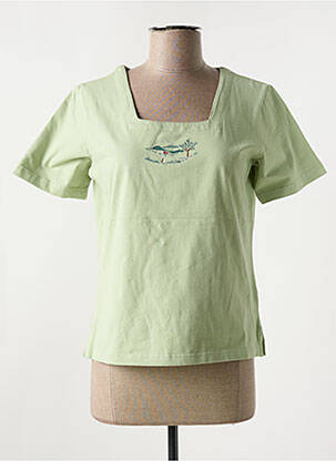 T-shirt stretch manches courtes vert JAC JAC femme
