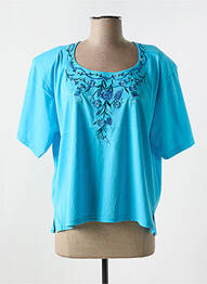 T-shirt manches mi-longues manches courtes bleu ALOHA femme