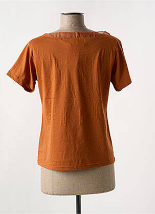 T-shirt coupe cintrée manches courtes orange ALOHA femme