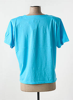 T-shirt stretch manches courtes bleu ALOHA femme