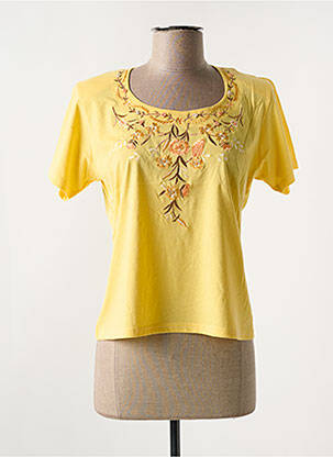 T-shirt stretch manches courtes jaune ALOHA femme
