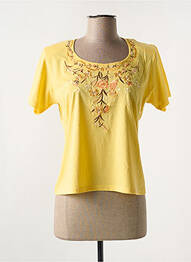T-shirt stretch manches courtes jaune ALOHA femme