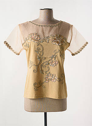 T-shirt stretch manches courtes marron ALOHA femme