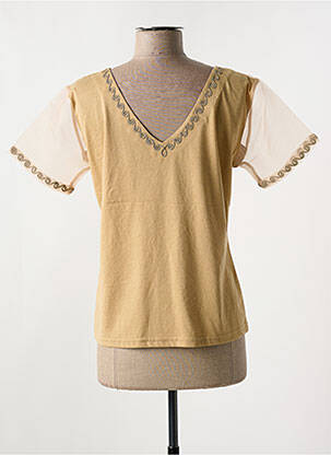 T-shirt stretch manches courtes marron ALOHA femme