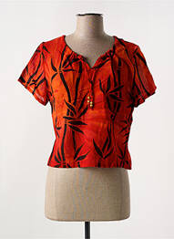 Top imprimé fantaisie manches courtes orange GARUDA GARUZO femme