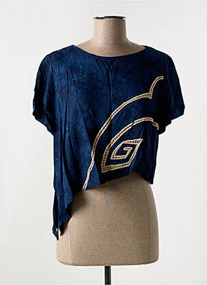 Top manches courtes manches courtes bleu GARUDA GARUZO femme