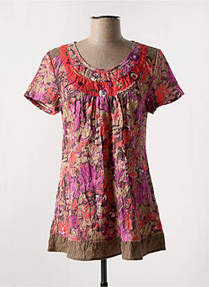 Tunique manches courtes rouge JAC JAC pour femme