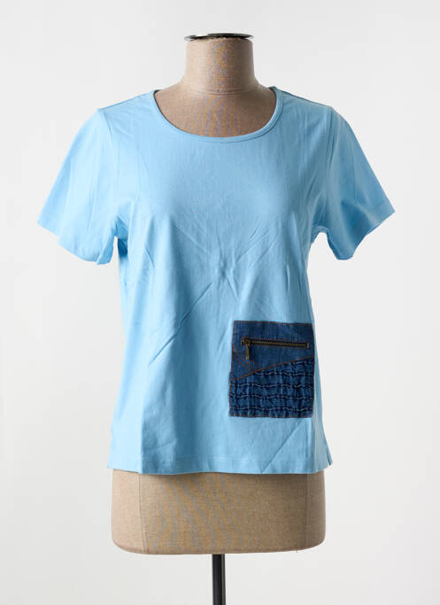 T-shirt stretch manches courtes bleu LES MARINS DE JAC JAC femme